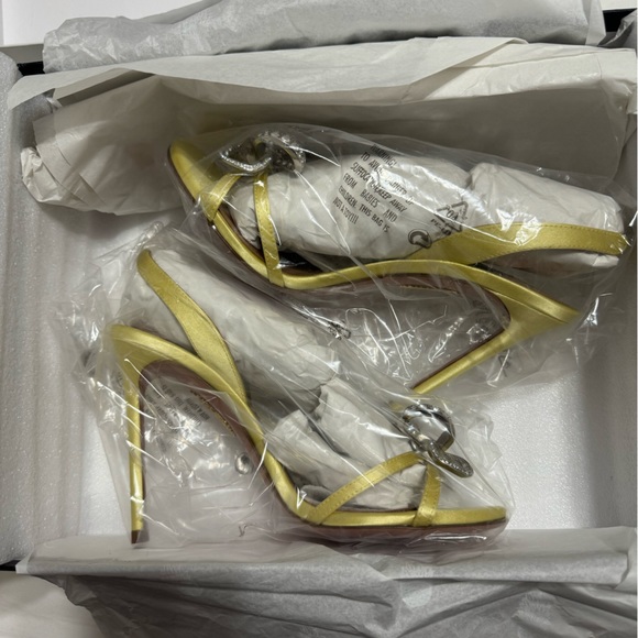 Aquazzura Babe satin slingback sandals with crystal-embellished bow at the toe. - Picture 9 of 9